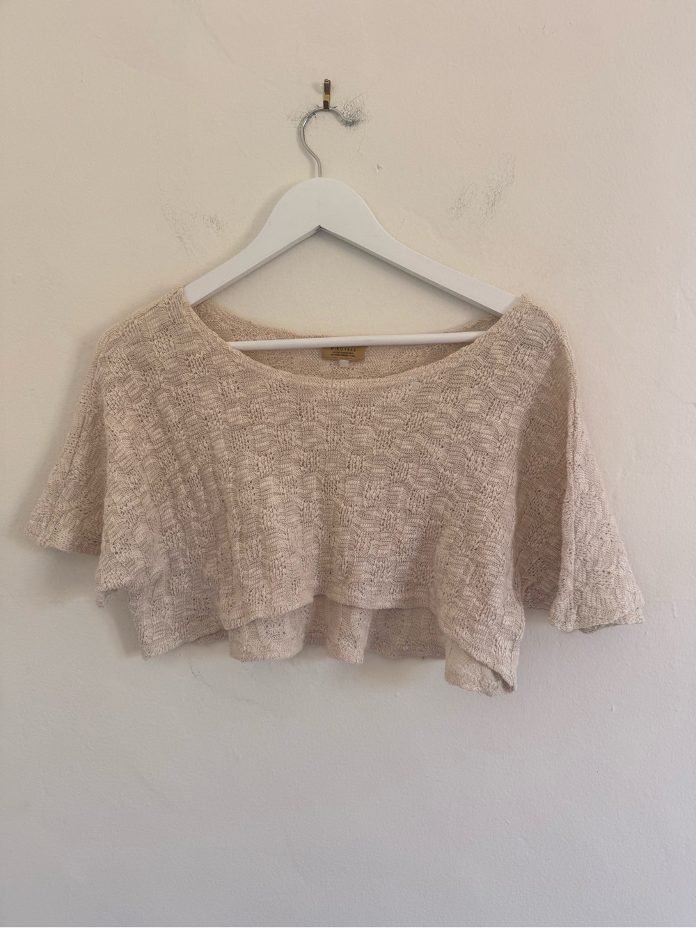 Piko 1988 Cropped Textured Knit Crop Top